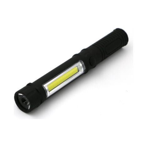 Lampe d'inspection LED de 3 W avec clip et aimant, lampe torche COB de 400 lumens pour réparation de voiture, garage, pêche, urgence. Lumière rouge clignotante, noire (1/3)