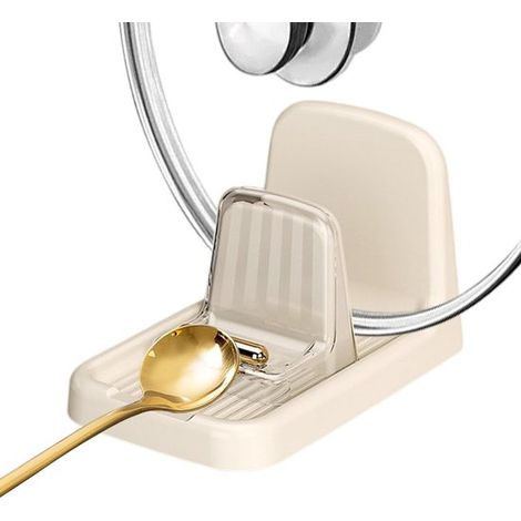 Porta coperchi per pentole,Organizzazione della cucina,Design pieghevole antiscivolo,12,5 x 12,5 x 12,5 cm,Bianco (1/5)