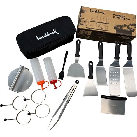 Buschbeck Plancha-Set 16-teilig Inkl. Aufbewahrungstasche Grillwerkzeug-Set