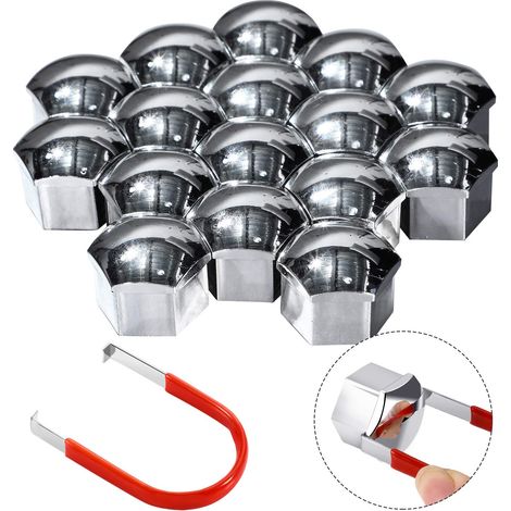20 Pièces Bouchon d'Écrou de Roue Universel Couvre-Écrous de Pneu avec Outil de Suppression Set pour Voitures (1/5)