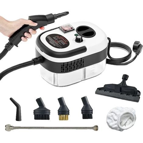 Nettoyeur à vapeur, 2500W Haute Puissance, Outil de Nettoyage Polyvalent, 220 V, Blanc Amélioré, UE (1/2)