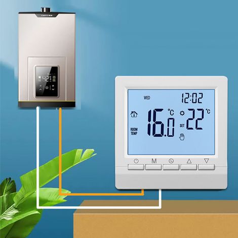 BOMCLAP 1Thermostat pour Chauffage au Sol - Programmable (5-90°C)- Régulateur de Température Numérique pour Chaudière Murale et Radiateurs (1/5)