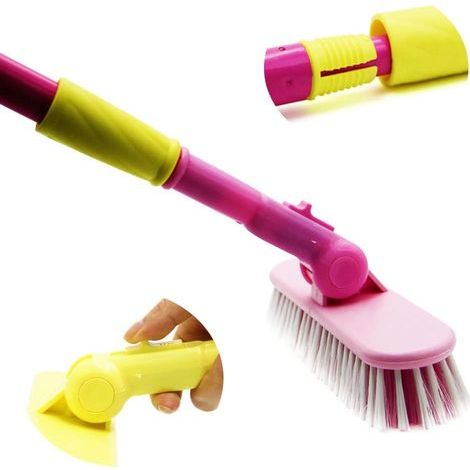 Pool Cleaning Brush Rotating Brush Head with Telescopic Rod, Suitable for Inflatable Pool, Fish Pond, Bathroom