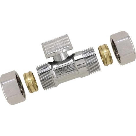 Boutt 3140104 RLM1012 - Mini valvola bicono, 1/4 giro, per tubi 10-12, cromata
