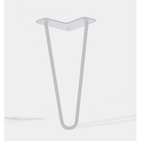 Lot de 4 pieds de meuble double fil modèle incliné blanc mat hauteur 30 cm
