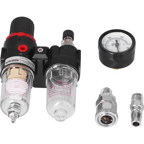 Filtre à air régulateur de pression AFC2000 avec séparateur eau-huile, purge automatique, vanne de régulation et raccord inclus (1/5)
