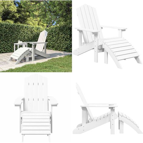 Chaise de jardin Adirondack avec repose-pied PEHD Blanc - Chaise De Jardin - Chaise Adirondack - Mobilier De Jardin - Chaise Extérieure - Fauteuil De Jardin - Home & Living (1/5)
