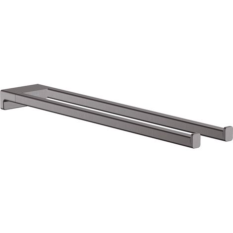Hansgrohe AddStoris - Portasciugamani doppio, lunghezza 45 cm, cromo nero spazzolato 41770340