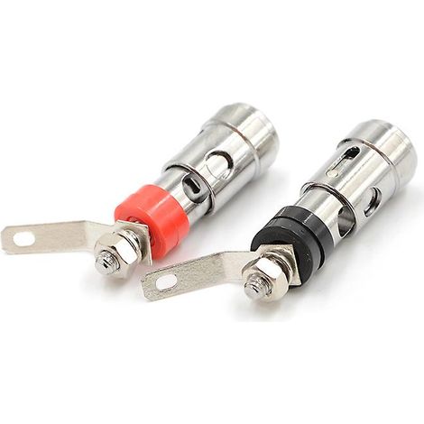 2 bornes de connexion pour amplificateur audio haut-parleur, à ressort, nickelées - FFY (1/4)