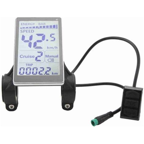BUNTHAUS Compteur LCD Vélo Électrique 5 Broches 24V 36V 48V 60V Universel M5 pour Cadre 31.8 22.2mm (1/5)