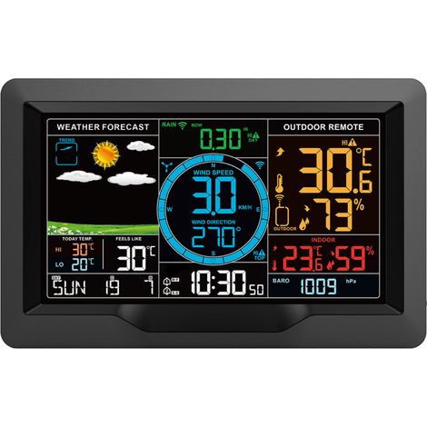 WiFi Smart Wetterstation Wecker Temperatur und Luftfeuchtigkeit Meter