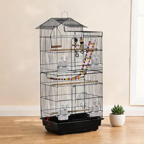 Cage pour oiseaux en aço PP e Madeira Mixta 46 x 36 x 100 cm (1/5)