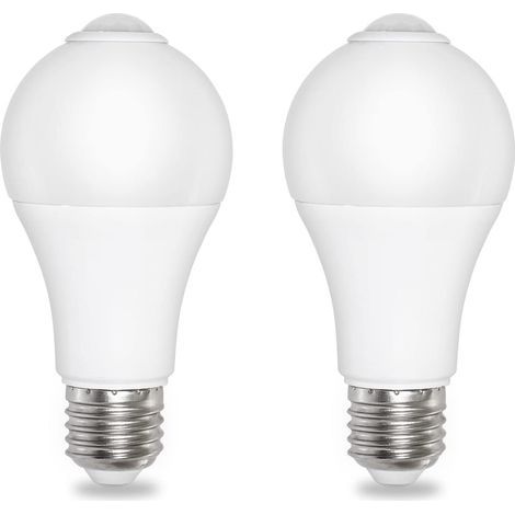 E27 12W Dämmerungssensor-Glühbirne, Kaltweiß 6500K, 1000lm, 220V Wechselstrom, 120° Abstrahlwinkel, automatische Ein-/Ausschaltung, E27 Lichtsensor-Glühbirne für den Außenbereich, 2er-Pack