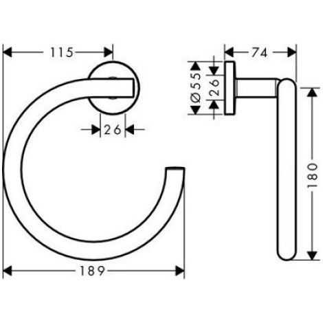 Anneau Porte-serviette - Laiton Chromé - Fixation Murale - Pour Salle De Bain - 1 Pièce (1/2)