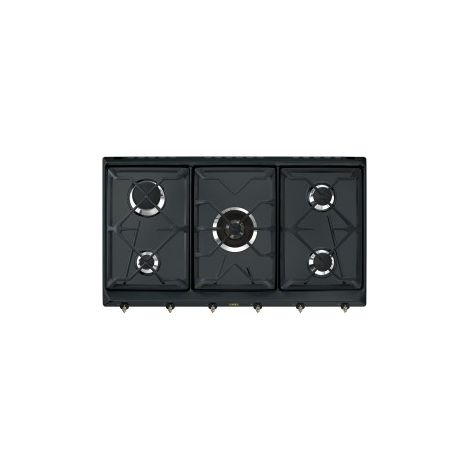 Smeg SRV896AOGH piano cottura Antracite Da incasso 90 cm Gas 5 Fornello(i) Made in Italy. Colore del prodotto: Antracite, Posizionamento dell'apparecchio: Da incasso, Dimensione della larghezza del... (1/3)