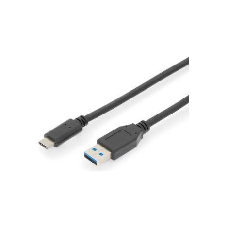 Digitus Câble USB USB 3.2 Gen1 USB-C® mâle, USB-A mâle 1.00 m noir blindage double AK-300146-010-S (1/3)