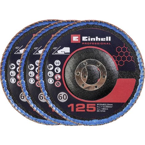 Accessori per smerigliatrice angolare Einhell 3x 125 mm dischi piatti curvi Einhell 4440020 Diametro 125 mm (1/2)