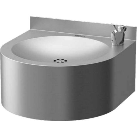 Sanela - Fuente de agua potable con pulsador, acero inoxidable mate SLUN 14N (1/2)