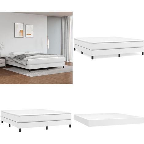 Boxspringbett mit Matratze Weiß 160x200 cm Kunstleder - Boxspringbett - Doppelbett - Bettauflage - Matratze - Kunstleder - Home & Living (1/5)