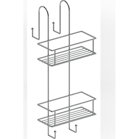 Contenitore da Appendere Doccia in Acciaio Cromato Spider - 54,5x22x21 cm