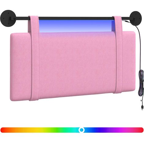 Maison Exclusive - Testiera sospesa Con luce LED Rosa Tessuto