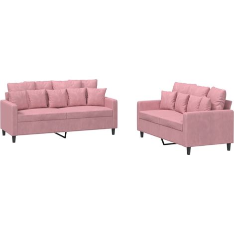 Maison Exclusive - Set di Divani 2 pz con Cuscini rosa in Velluto