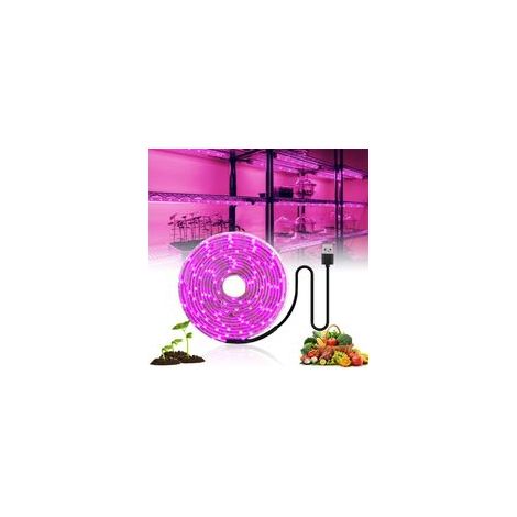 3m LED Grow Light Full Spectrum 5V USB Grow Light Strip LED Lampe de Croissance pour Lampe intérieure pour Salle de Culture hydroponique (1/5)