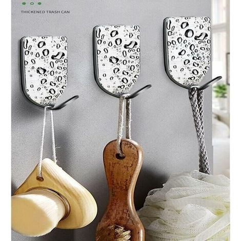 Crochets muraux auto-adhésifs, 8 crochets porte-serviettes auto-adhésifs sans perçage, en acier inoxydable, adaptés aux cuisines, salles de bains, chambres, dressings, armoires et autres endroits. (1/2)