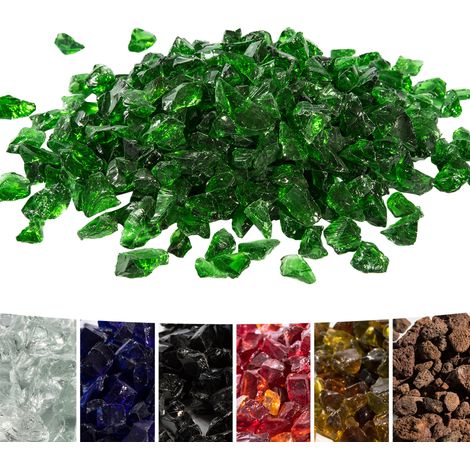 4 Kg verres de feu pour braséro à gaz d’extérieur jardin verre trempé vert Teamson Home PT-FG0006