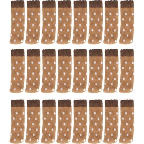 Protège-pieds de chaise 24 pièces – double couche en caoutchouc silencieux, anti-rayures pour sols durs et moquettes (1/5)