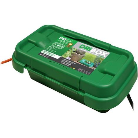 DriBox Small Green Weatherproof Connection Box | Outdoor Plug Lights