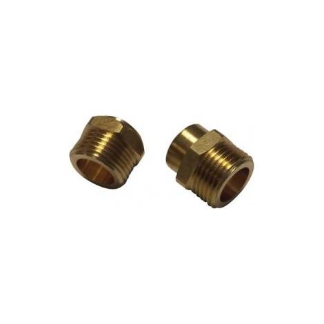 ecrou collet battu en laiton - 12 x 17 - pour tube 10 mm - sachet de 2 pièces (1/2)