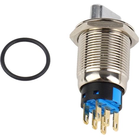 Commutateur Rotatif Inox Étanche IP67 19mm 5A 250V Sélecteur Bouton Pour Équipement Industriel et Électroménager (1/4)