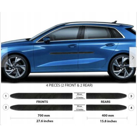 Molduras laterales de las puertas negras del Audi A3 2021+ (1/5)