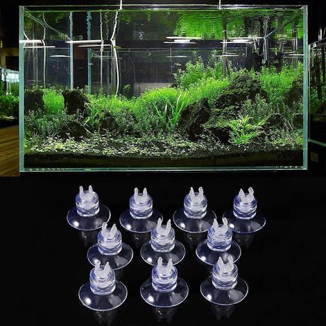 Lot de 10 ventouses pour aquarium avec pince, support pour tuyau et tube en forme de poisson (1/4)