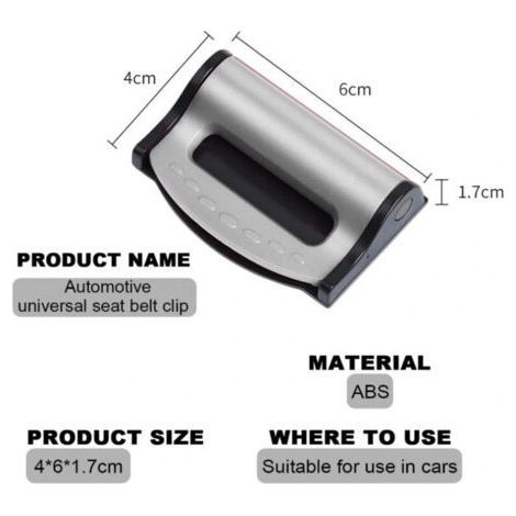 1 paires Ajusteur Ceinture de SéCurité Voiture RéGlable Clips Ceinture Voiture AntidéRapant Tendeur Ceinture Argent Taille Unique (1/3)
