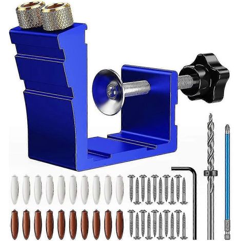 Kit de gabarits pour trous de poche, jeu de gabarits de perçage pour 15 trous inclinés, pour le travail du bois. (1/5)