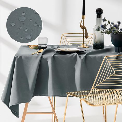 Nappe de Table 140 x 220 cm Gris foncé (1/5)