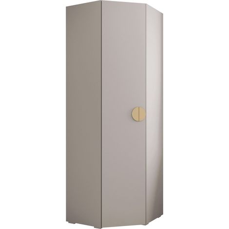 Armario de rincón Hartford 568, Dorado, 237x81x81cm, Puertas de armario: Con bisagras, Número de estantes: 0