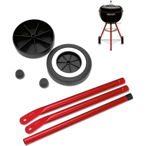 Pieds avant et roues pour barbecues Kettle - Rouge (1/5)