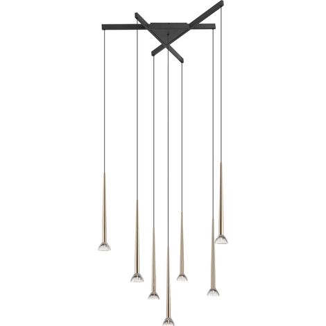 Lampadario LED Boston 42W nero opaco oro Zuma Line (1/2)