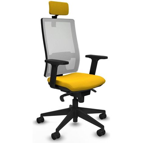 Piqueras et Crespo 2D066N2 Chaise de bureau jaune confortable (1/3)