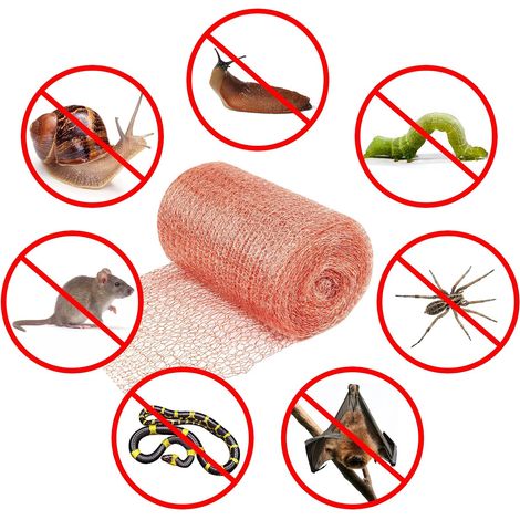 Filet Anti Limaces et Escargots, Filet Cuivre Anti Limace 6mx127mm, Grillage Bande de Cuivre Double Maille de Cuivre Copper Mesh Piege, Ruban Barriere Protection Jardin Escargot Rat Poulailler (1/5)