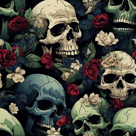 Tela decorativa para exteriores Oxford - Motivo de calavera I DX4528 (1/5)
