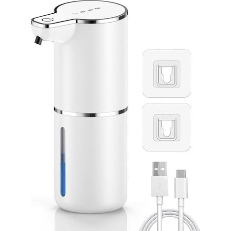 Dispensador automático de jabón con sensor: recargable con batería de 1200 mAh y ajustable en 4 posiciones. Dispensador de jabón sin contacto res