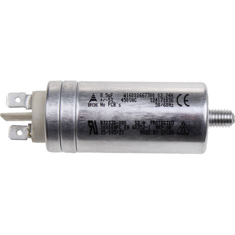 Whirlpool – Condensateur 8.5 µF C00864119 – Tension 250V – Pour appareils électroménagers – Technologie de haute performance