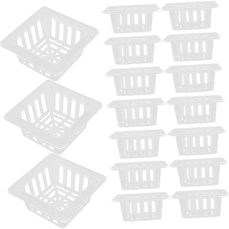 Lot de 20 Paniers Hydroponiques avec Filets De Gobelets Trous De Drainage Pots en Plastique pour Culture Hydroponique Plantation Jardinage À Domicile