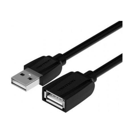 Cable Alargador USB 2.0 Vention VAS-A44-B200/ USB Macho - USB Hembra/ 480Mbps/ 2m/ Negro