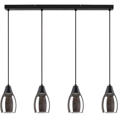 Lampada sospesa ilmari E27 4x max.15 W metal nero, vetro colorato B: 72 cm H: 120 cm Ø10 cm Dimmabile (1/5)