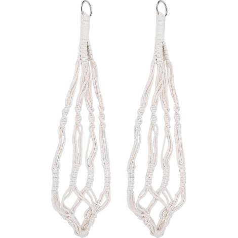 Suspension pour plantes, lot de 2, bohème en corde coton tressée (1/5)